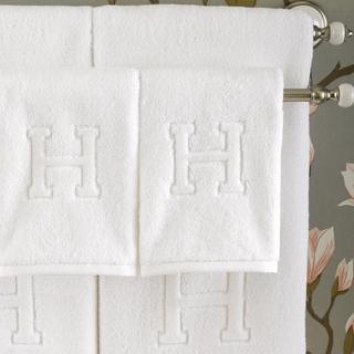 Auberge Monogrammed Hand Towel, Set of 4