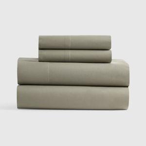 Organic Crisp Percale Sheet Set - King (Dried Sage)