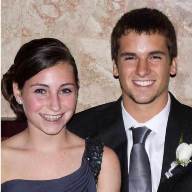 Our first Homecoming dance together! Look at the braces lol