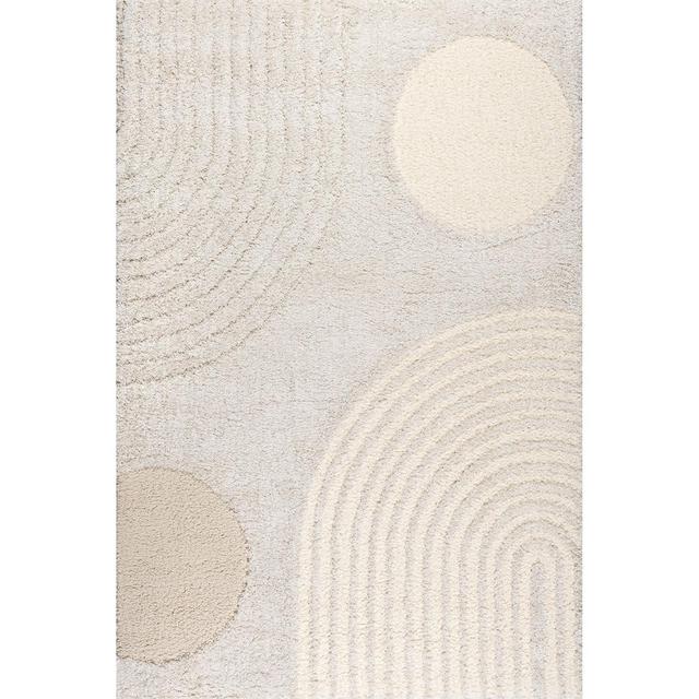 Nuloom Gloria Abstract 10x14 Shag Indoor Area Rug for Living Room Bedroom Dining Room Nursery, Beige