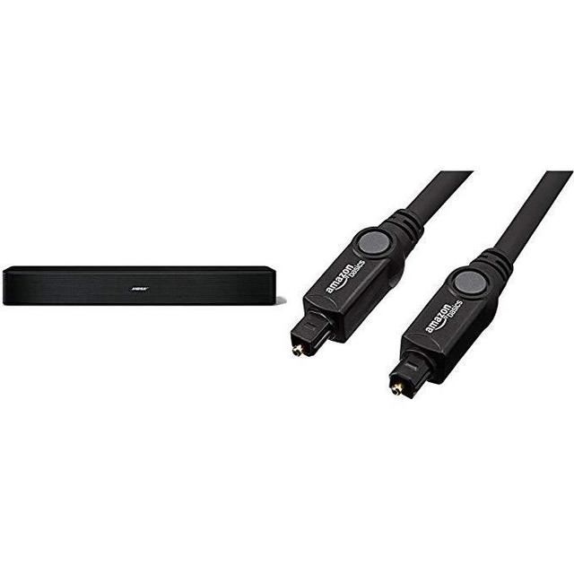 Bose Solo 5 TV Sound System with Universal Remote Control & AmazonBasics Digital Optical Audio Toslink Cable - 3.28 Feet (1 Meter)