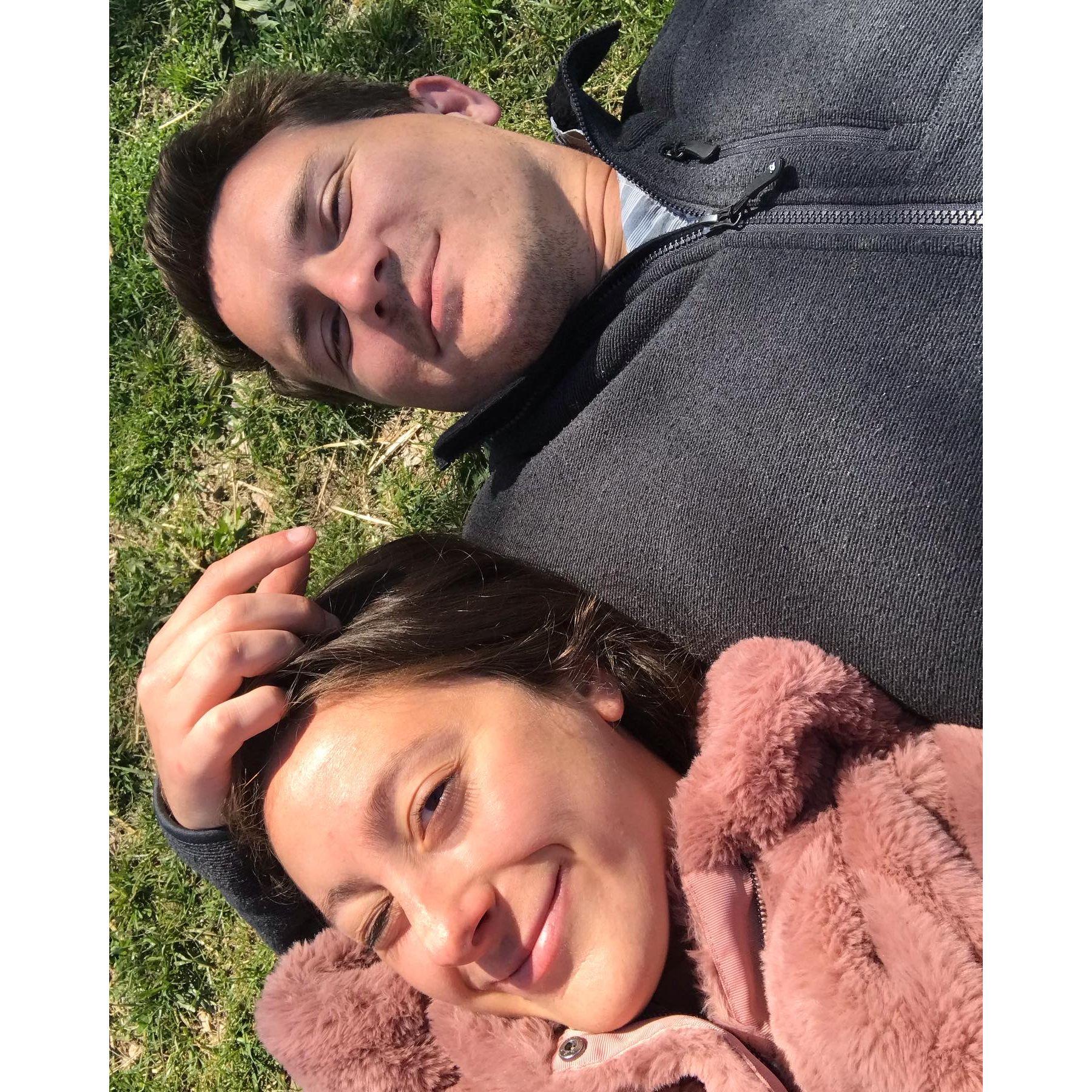 Basking in the Philly sun along the Schuylkill