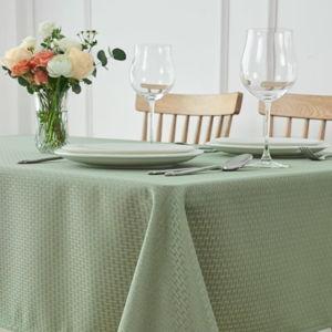 maxmill Rectangle Tablecloth Weaved Pattern Waterproof Spillproof Wrinkle Free Table Cloth, Kitchen Dining Tabletop Decoration, Fabric Table Cover for Holiday Parties, 52 x 70 Inch, Sage Green