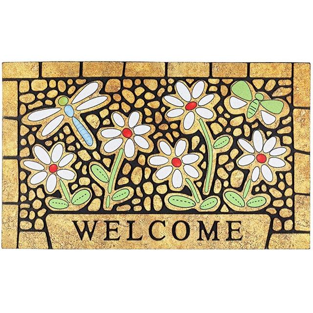CHICHIC Door Mat Welcome Mat 17x 30 Inch Front Door Mat Outdoor for Home Entrance Outdoor Mat for Outside Entry Way Doormat Entry Rugs, Heavy Duty Non Slip Rubber Back Low Profile, Dragonfly