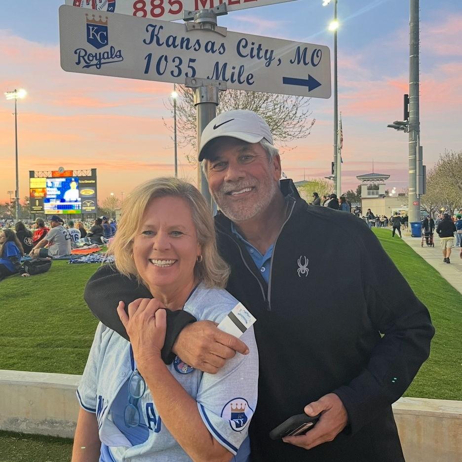 On my bday after playing pb with lots of dear friends.. and then watching the Royals spring training game!
