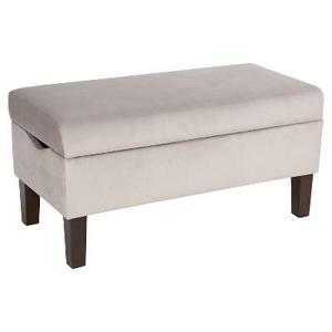 Bedroom Velvet Storage Bench - Skyline