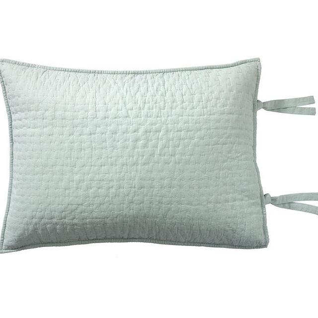 Pick-Stitch Handcrafted Sham, Standard, Porcelain Blue