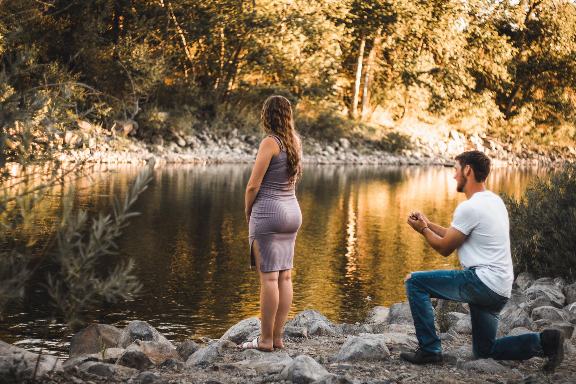 The photographer and Tyler had this planned for weeks, what I thought was just a fun photo shoot pose, turned out to me turning around and seeing Tyler on his knee about to ask me to marry him