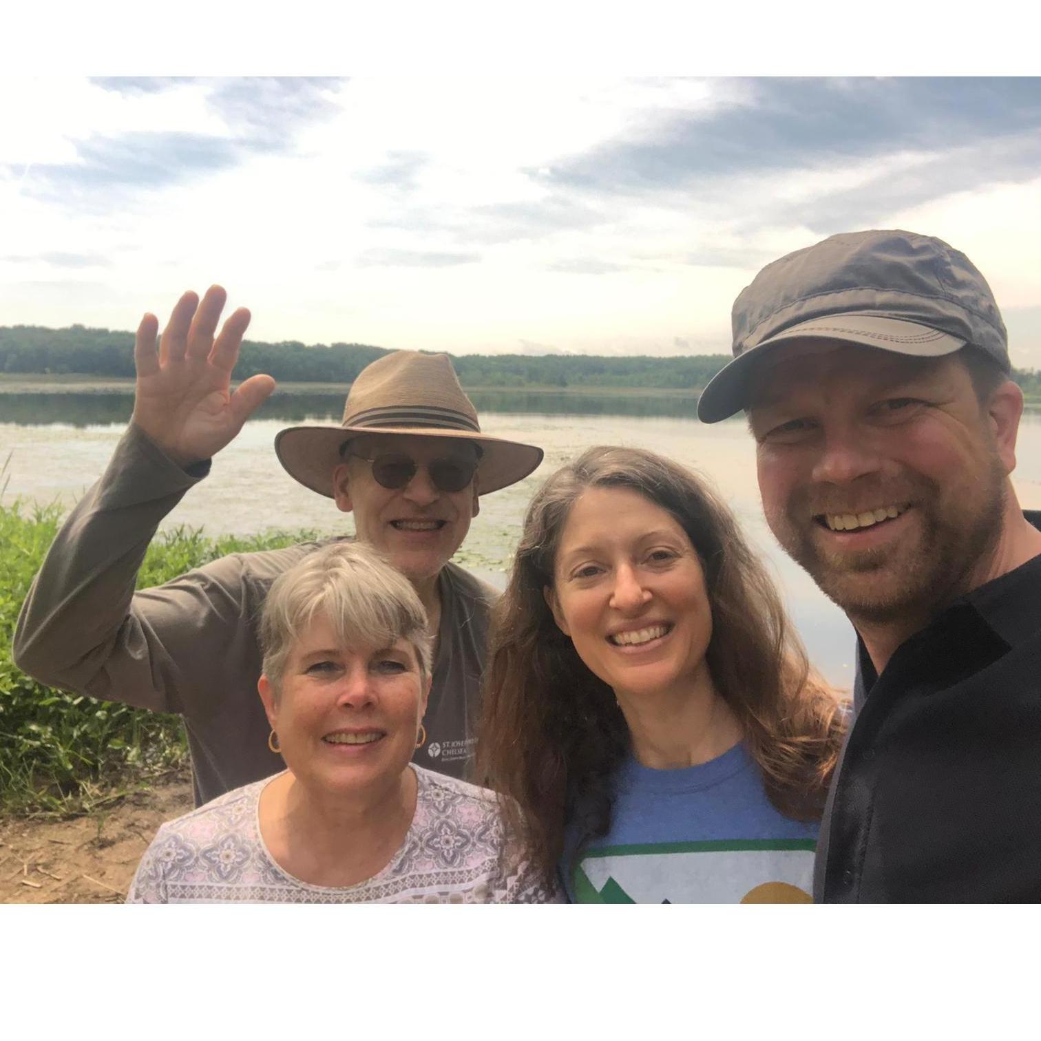 We got to take a walk the morning of the party with Dad and Aunt Kerry.