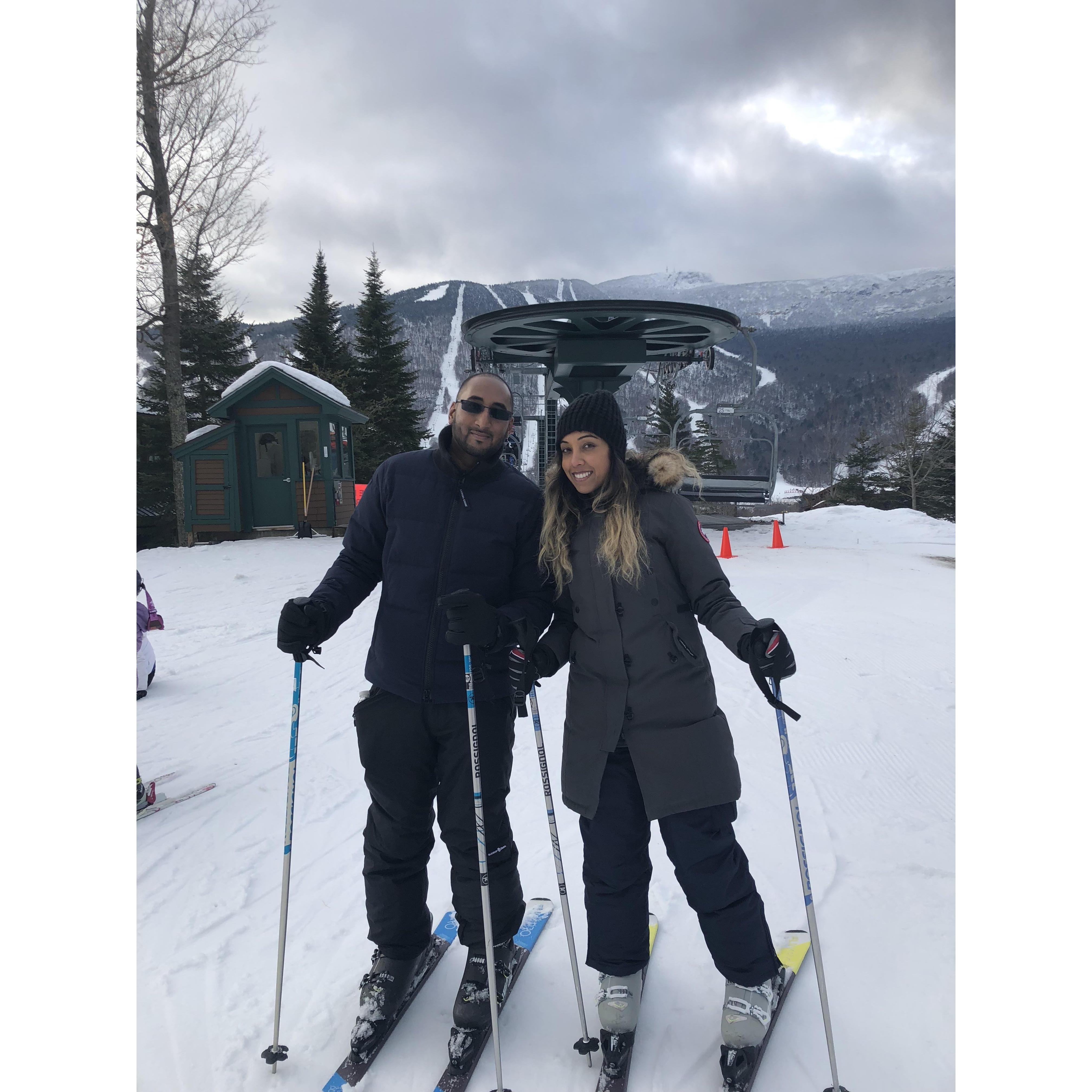 Our very first trip together Skiing in Vermont.