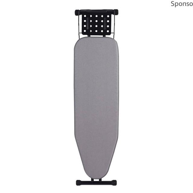 Deluxe Ironing Board with Heat Resistant Cover and Thicken Felt Pad, Heavy Sturdy Legs,Full Size Hanger Iron Board,Foldable (L-Grey)