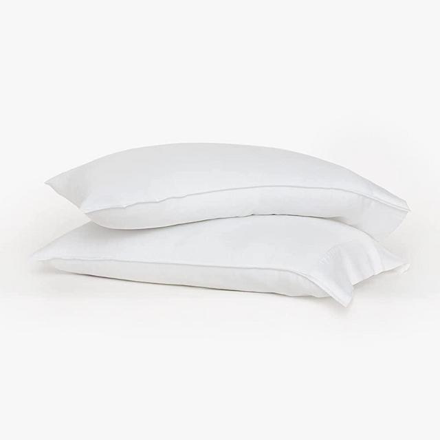 Buffy 100% Eucalyptus Pillowcases - Breathable, Silky Soft, Cool-to-The-Touch, Naturally Dyed, Set of 2 (White, Standard)