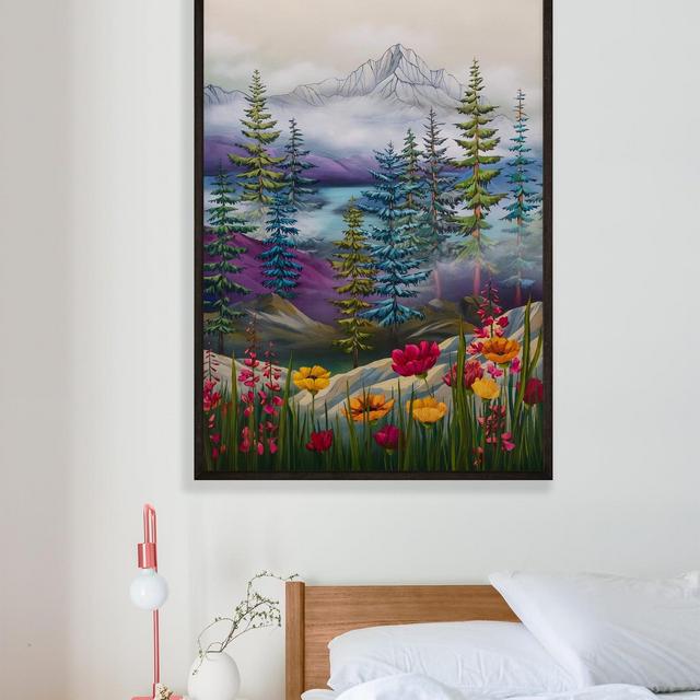 Canvas Art Print The Beauty Within Fireweed Mountain Colorful wall artwork Blue vibrant color Alaskan Artist Annie Brace Corso Graphics