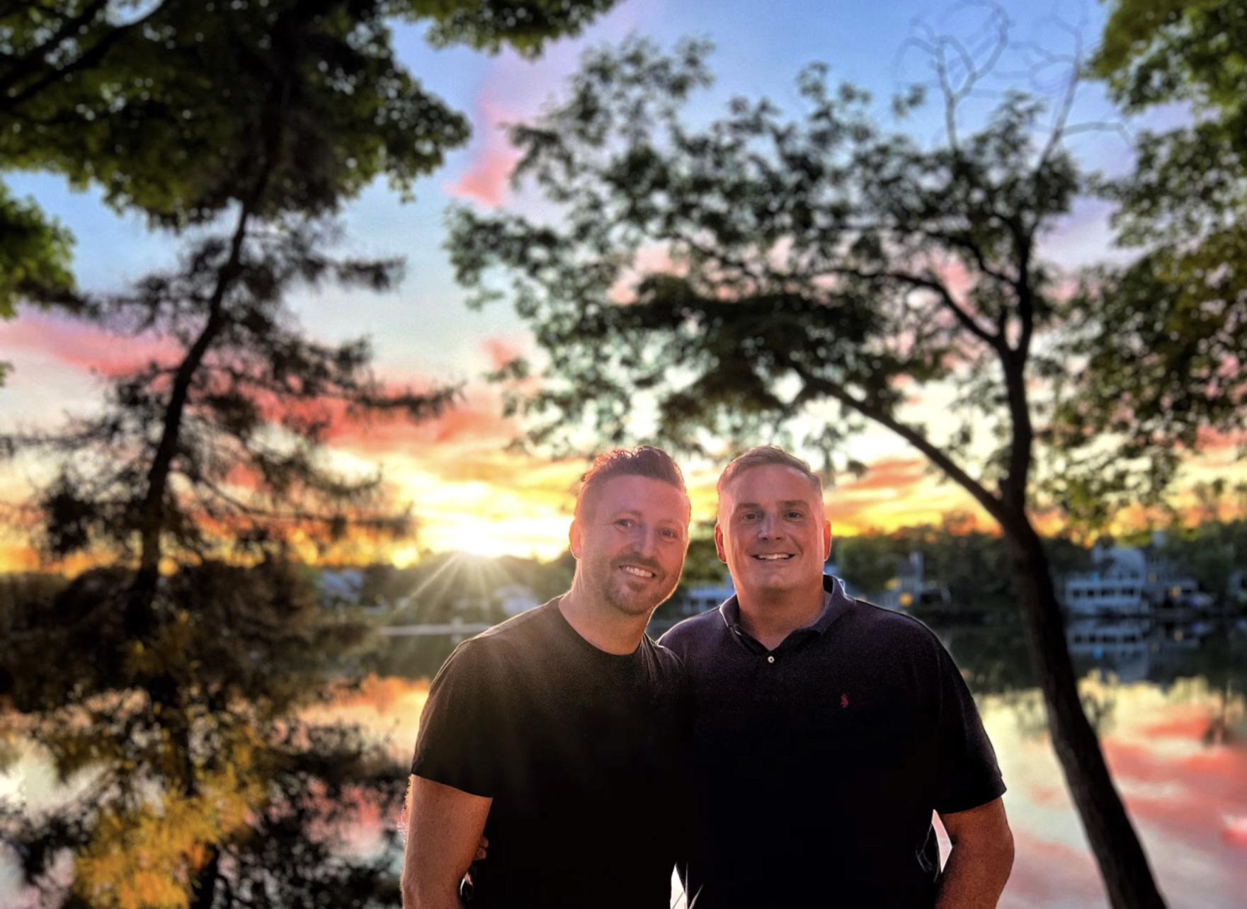 Enjoying a sunset at home.