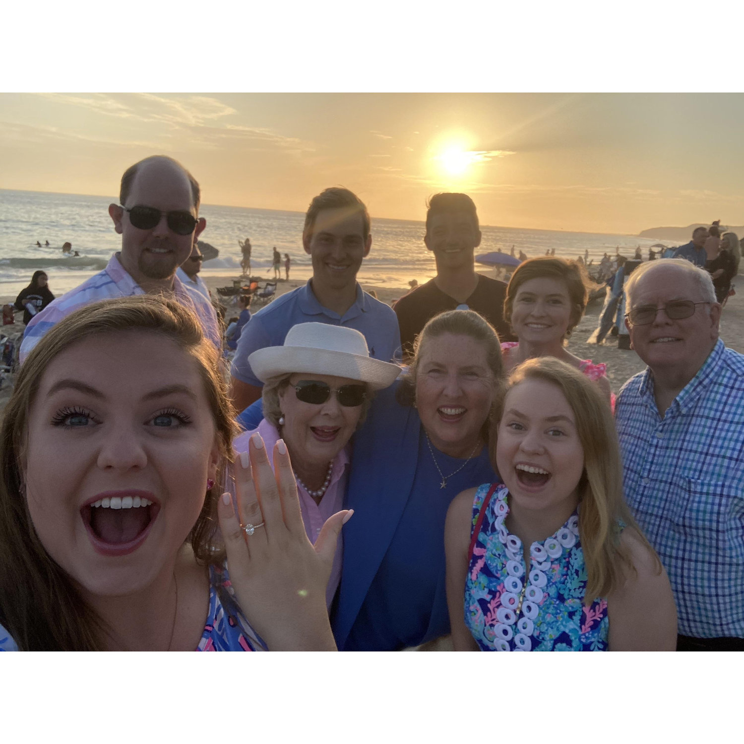Megs' family was waiting to surprise her after she obviously was going to say yes.
