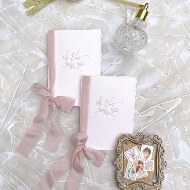 Handmade Vow Books with Silk Ribbon