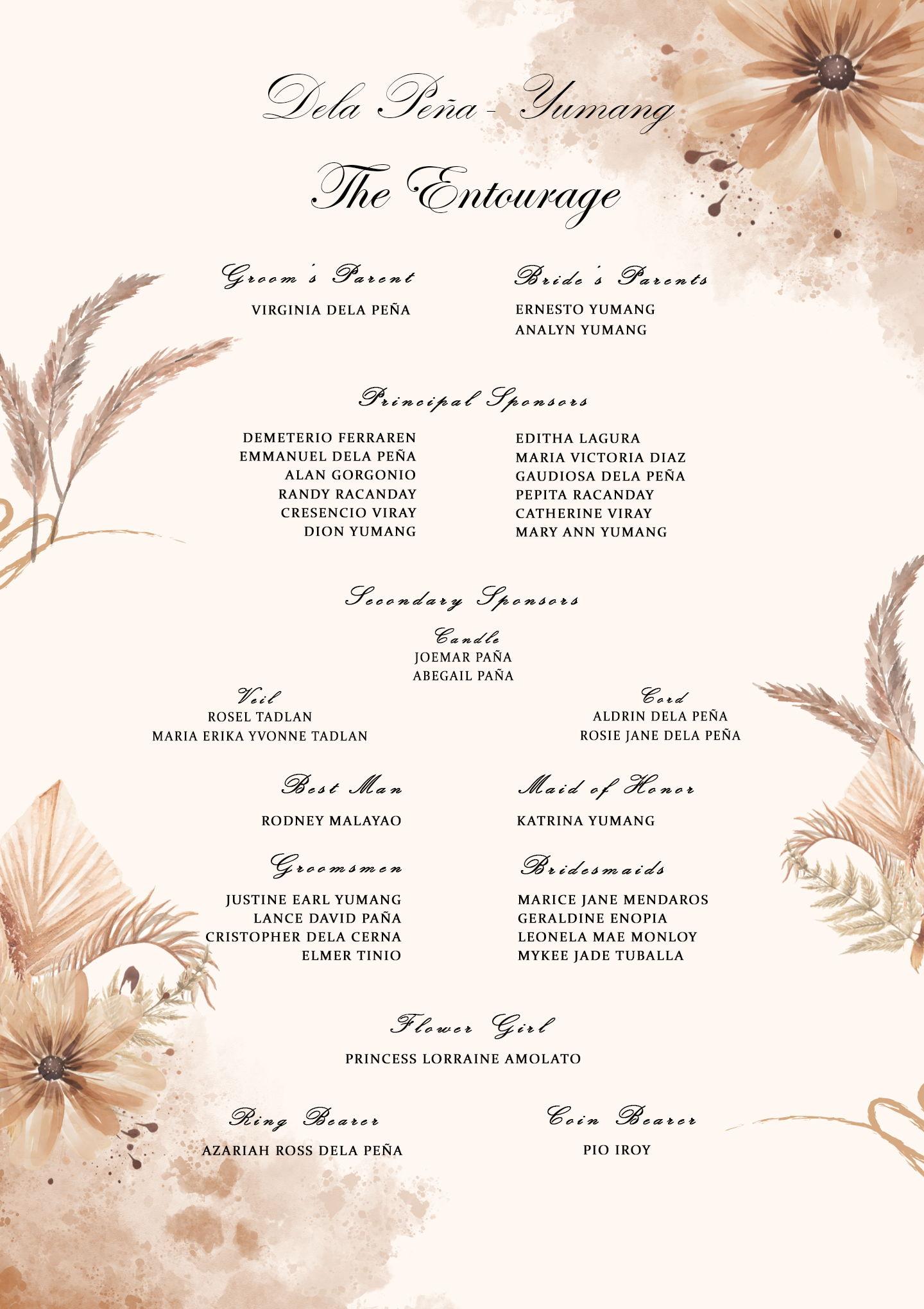 The Wedding Website of Camille Yumang and Buddy Dela Peña