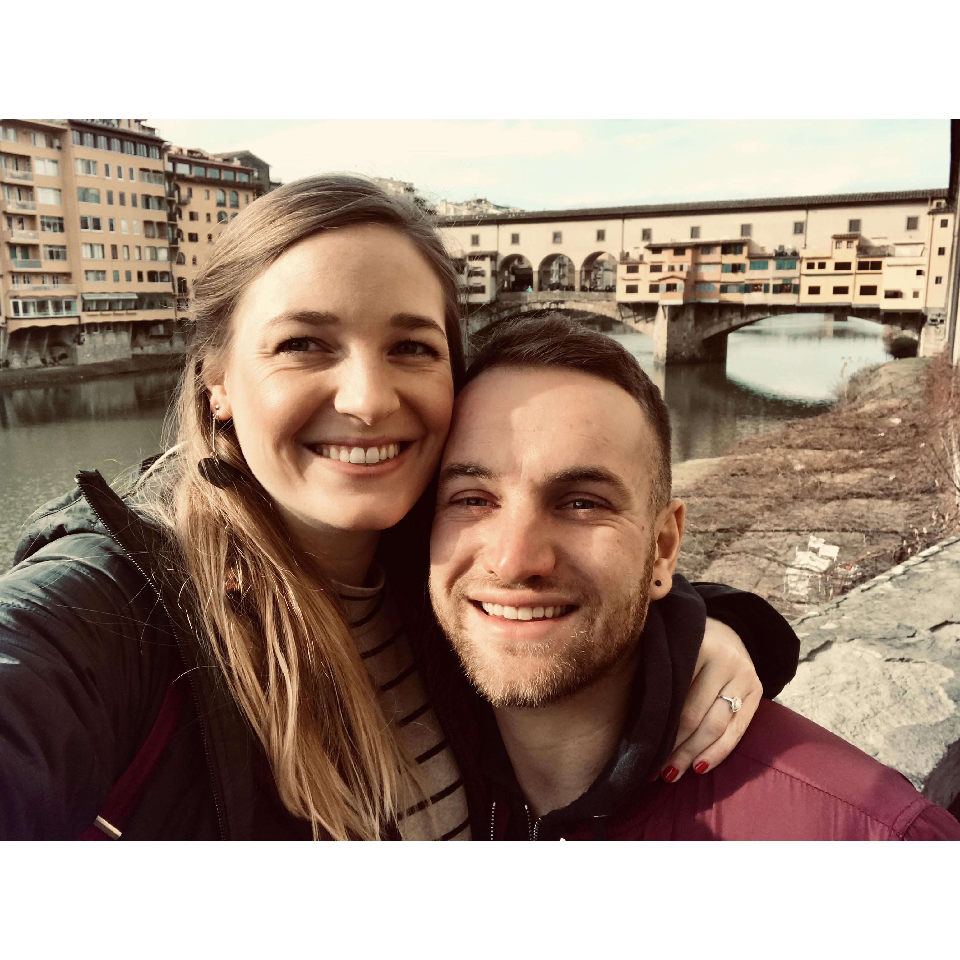 Sightseeing in Florence the morning after we got engaged