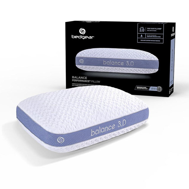 Bedgear Balance Performance Pillow – 3.0 - Moisture Wicking Bed Pillow for All Sleep Positions - Medium Firmness Bed Pillow - Washable Removable Cover – 20" W x 26" L x 6.5" H