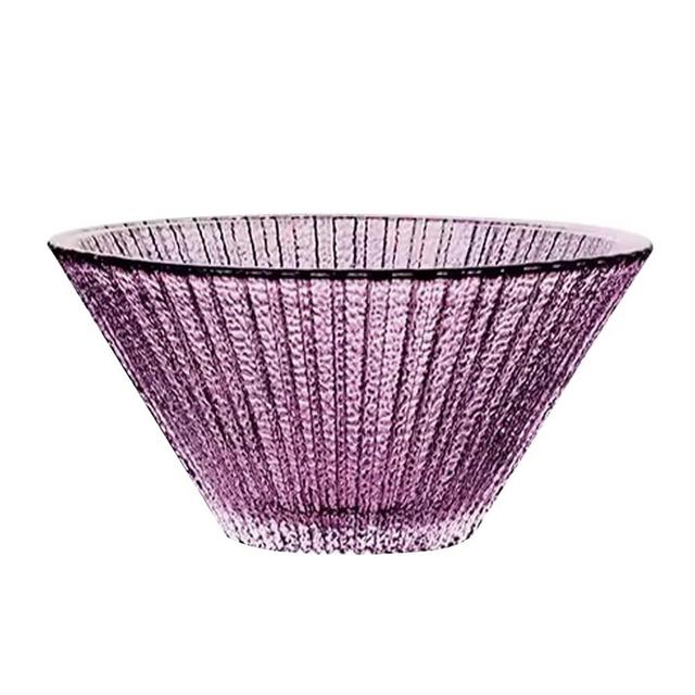 MICALOR Glass Mixing Bowl, 600ml Glass Salad Bowl Prep Bowls, Clear Soda-lime Glass Fruit Bowl, Modern Tapered Serving Bowl, Stackable Kitchen Bowl for Dessert, Salad, Fruit, Ice Cream, Candy