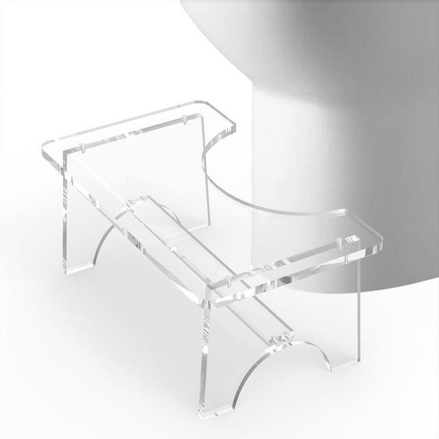 Acrylic Toilet Stool for Adult,7 Inches Squat Potty Stool Poop Stool for Bathroom Toilet Feet Step Foot Stool Portable for Men Women Clear Toilet Stools Squat Adult Acrylic Step Stool for Toilet