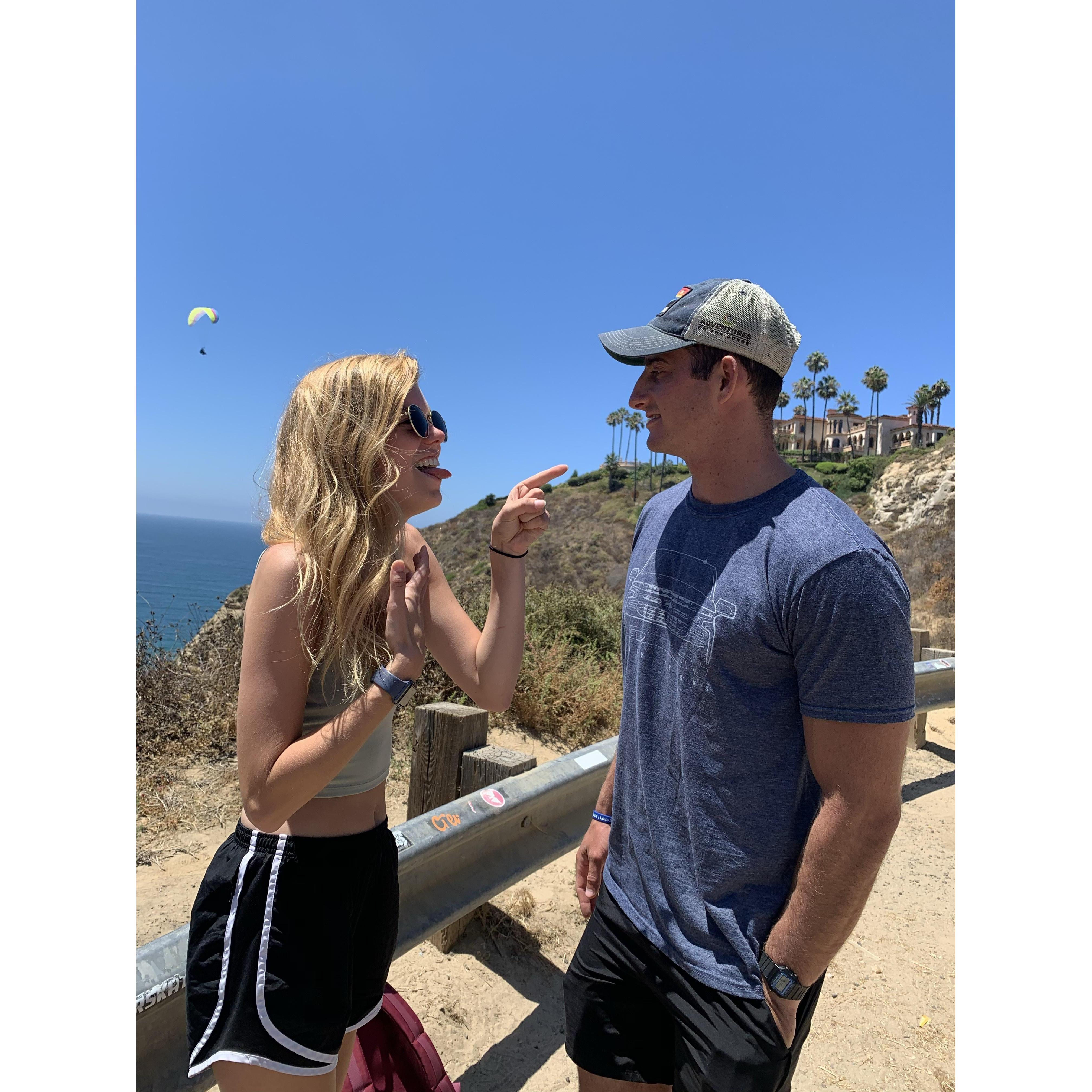 B thinks she's funny, but she wasn't laughing by the end of this intense vertical hike.
-La Jolla 2020