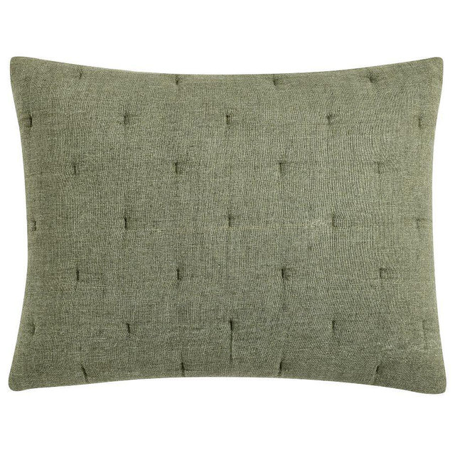 Everyday Linen Comfort Quilted Sham, Dark Loden, Standard