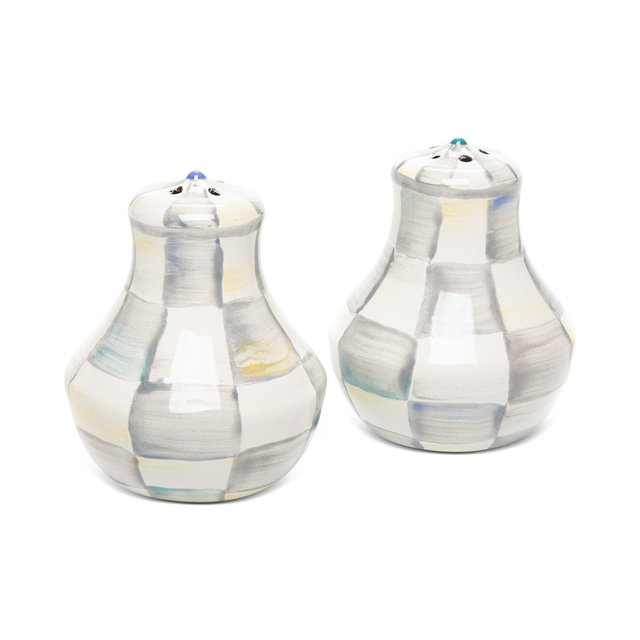 Mackenzie-Childs Sterling Check Salt & Pepper Shakers
