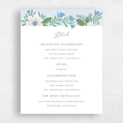 Blue Summer Wedding Enclosure - Camrose