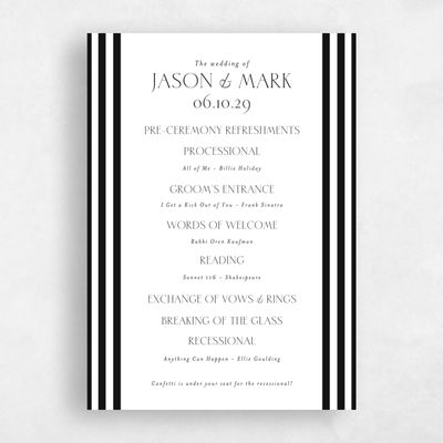 Black Wedding Program - Reinette