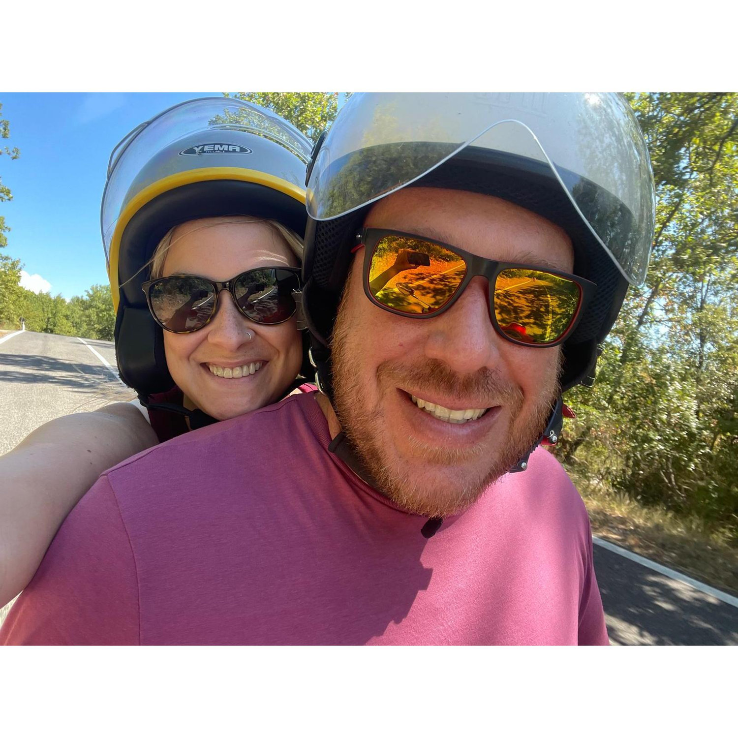 A romantic vespa ride through the countryside of Tuscany! So much fun!
The day after we got engaged August 2024