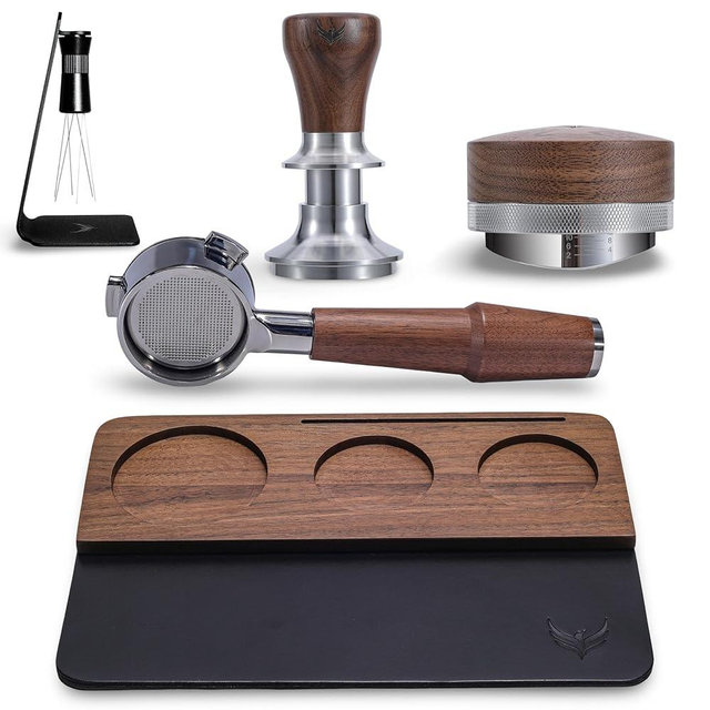 KNODOS 54mm Breville Accessories for Espresso Machine – Bottomless Portafilter, Calibrated Tamper, Distributor, WDT Tool, Tamping Station Fits Barista Express, Pro, Touch, Bambino, Infuser, Duo Temp