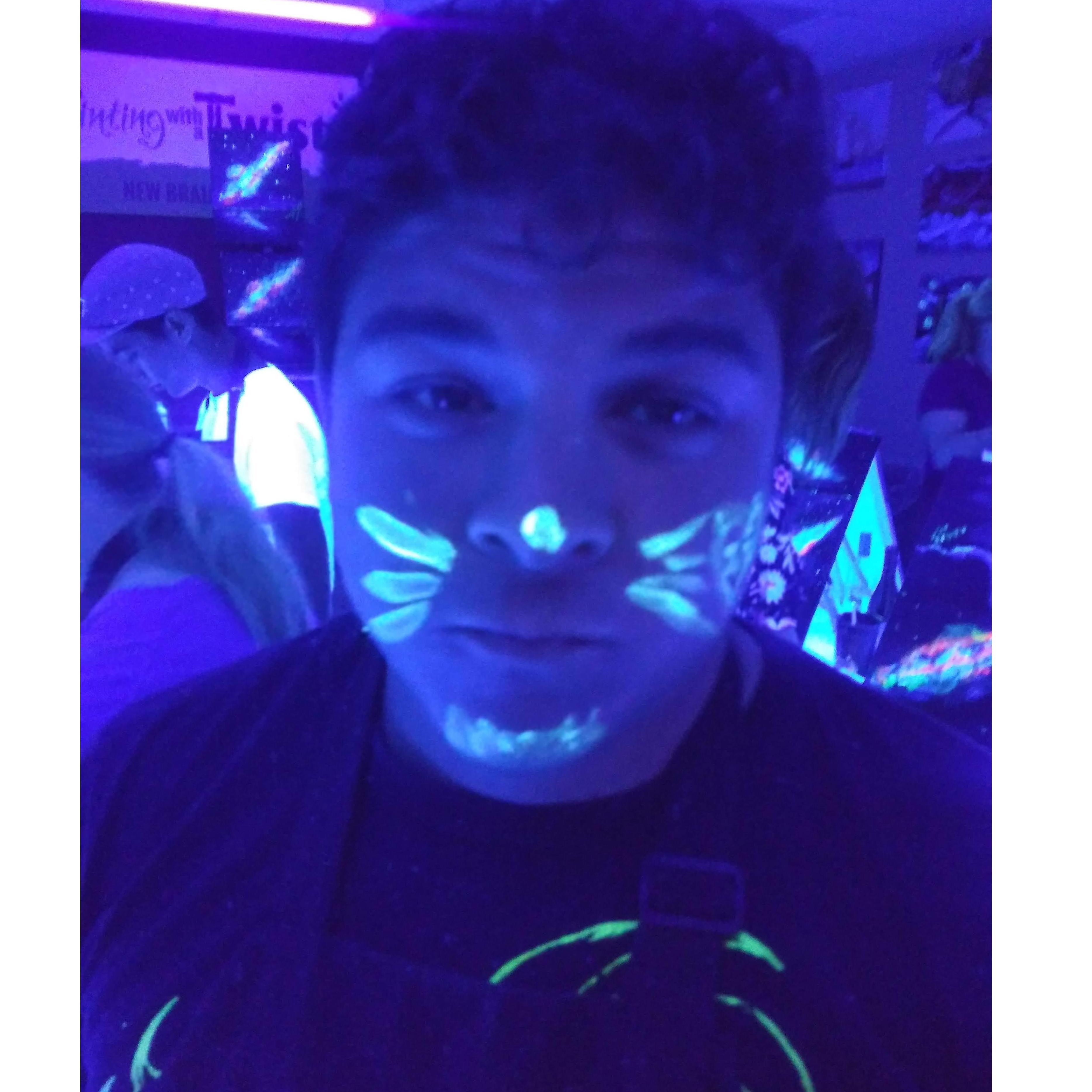 Blacklight painting fun