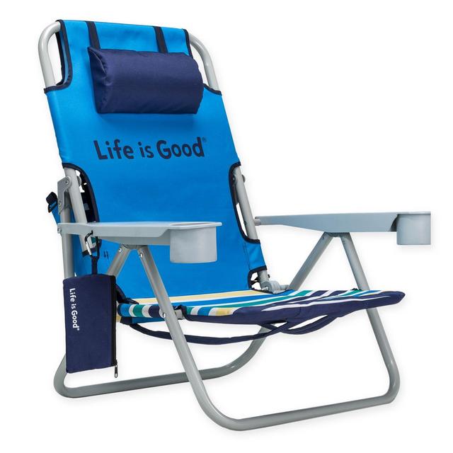 Life is Good® Folding Beach Chair with Cooler in Blue
