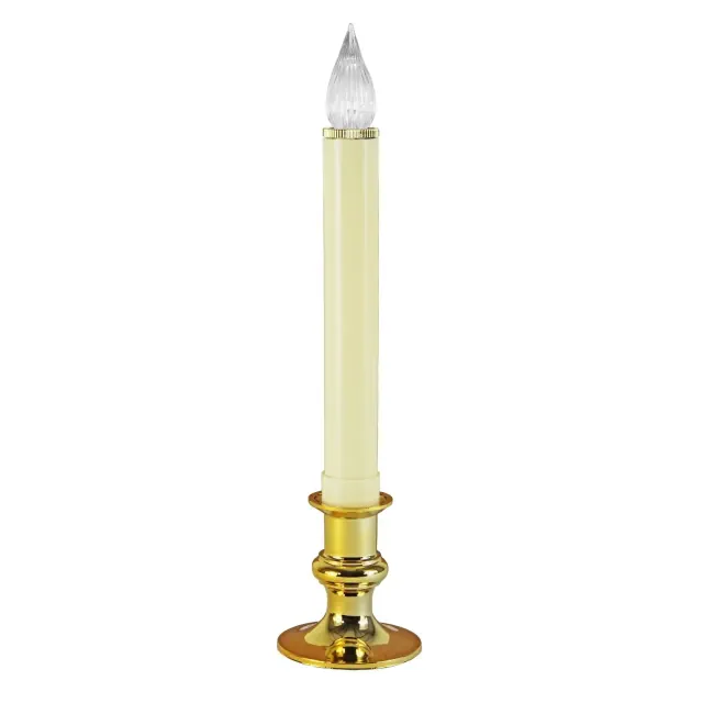 IMC Dixie Battery Operated LED Steady Window Candle with Brass Base, 9in