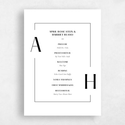 White Wedding Program - Wetherby