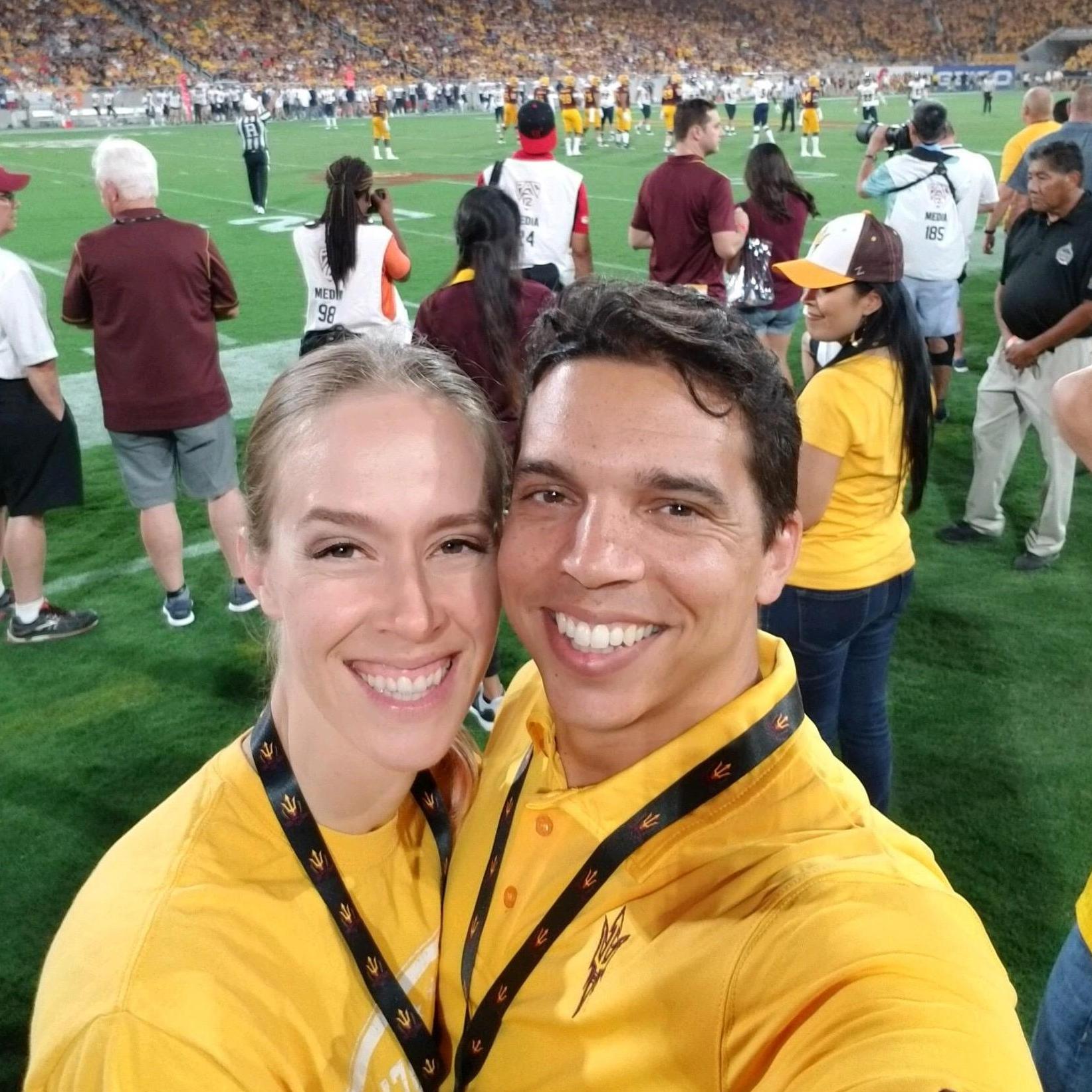 On the field at the ASU game!