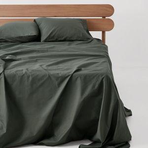 PACT Organic Cool-Air Percale Sheet Set - King Castor Green