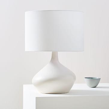 Asymmetry Ceramic Table Lamp - Small (White)