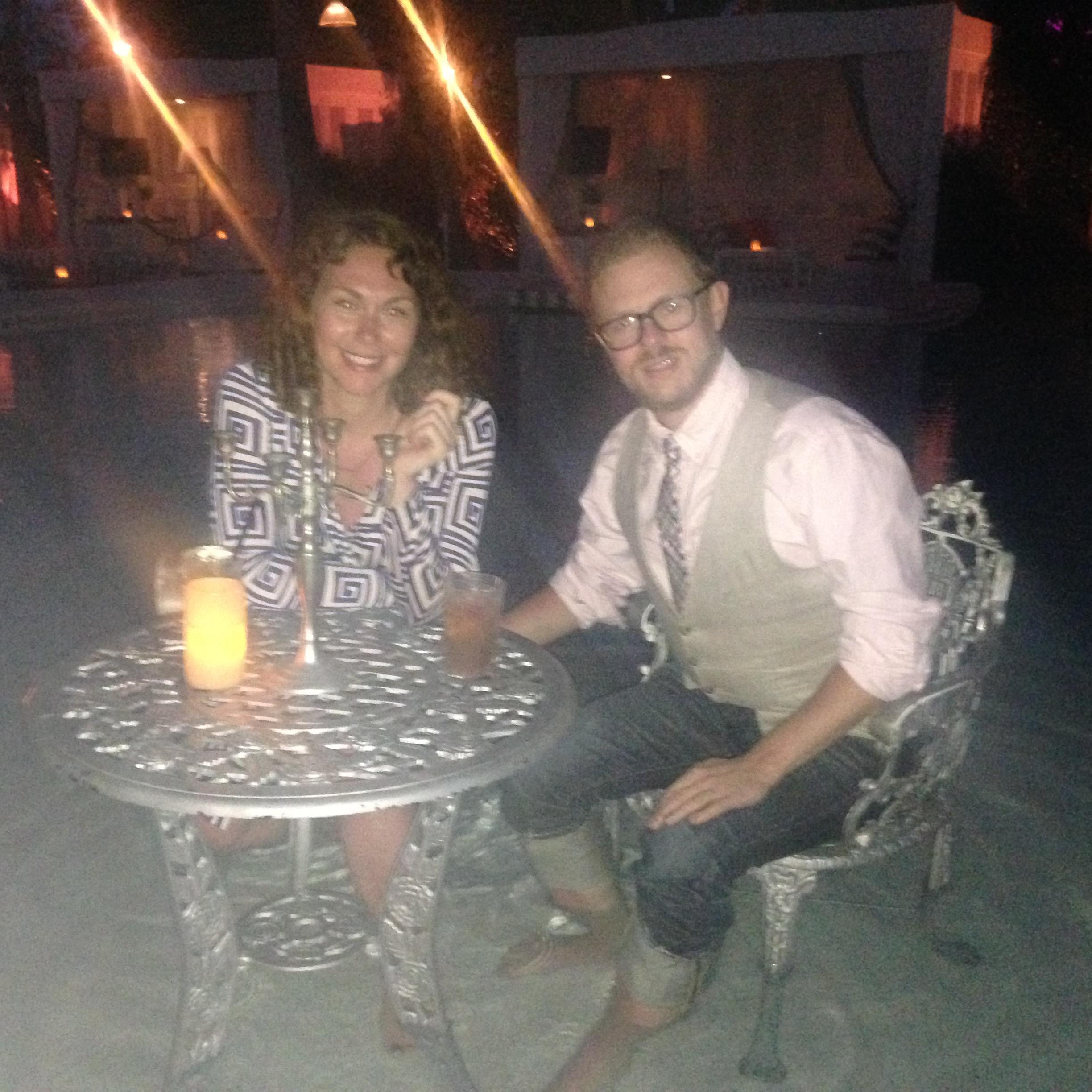 Dining out in a pool in Miami