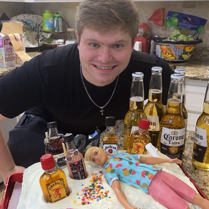 Ethan’s 21st birthday! Cake lovingly made by his future bride.