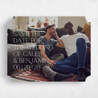 White Ticket Wedding Save the Date - Hasbrouk Photo