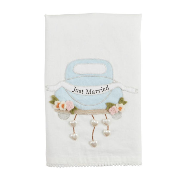 Just Married Beaded Towel