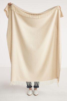 Pinstripe Cashmere Throw Blanket