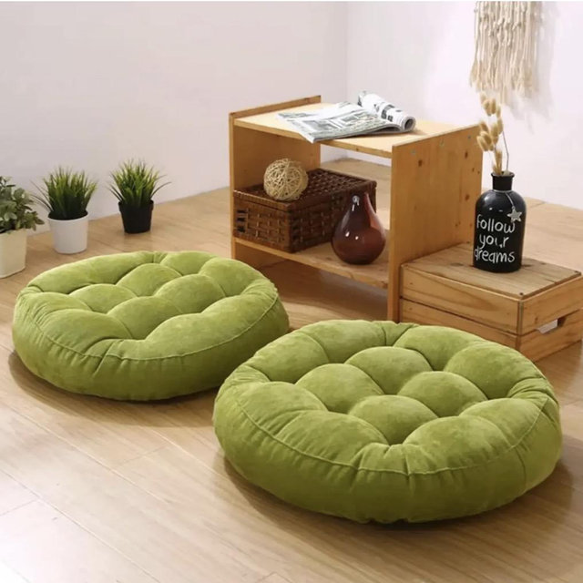 Japanese cotton floor cushion 'Shuka' - Olive