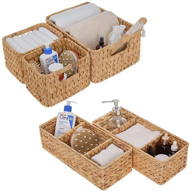 StorageWorks Water Hyacinth Storage Baskets Set