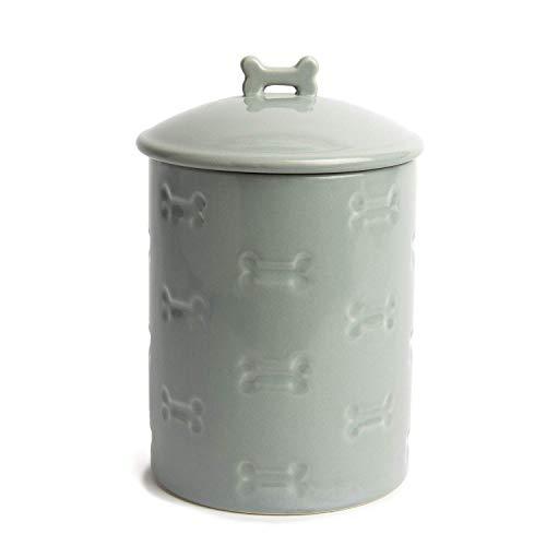 Park Life Designs Manor Treat Jar, Stylish Heavyweight Ceramic Container for Treats and More, Airtight Lid with Silicone Seal, Dishwasher Safe 8 inch Tall Canister