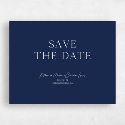 Naval, Blue Wedding Save the Date - Brockway Classic
