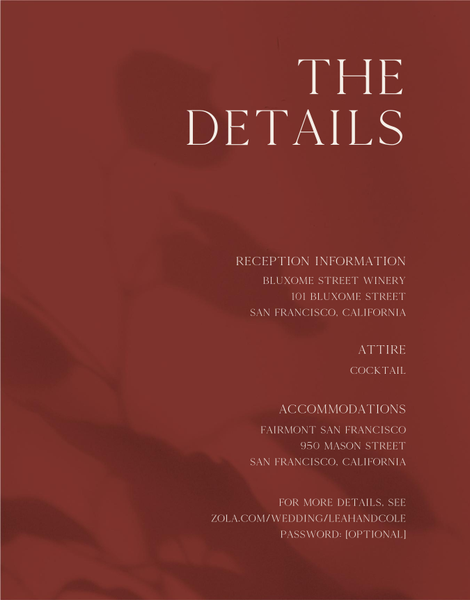 Lummin | Currant Red | Zola Wedding Enclosure Cards
