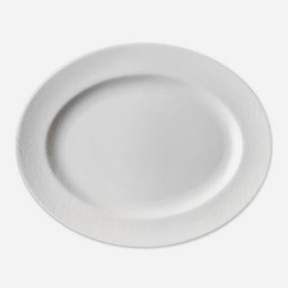 Summer White Rimmed Oval Platter